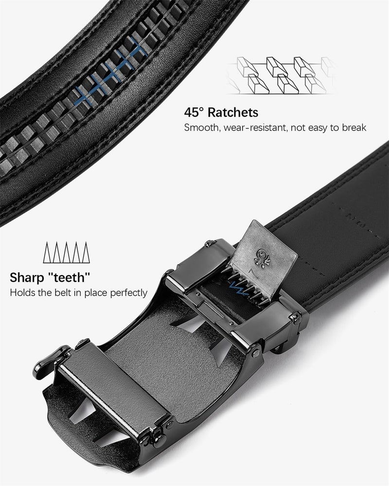 BOSTANTEN Ratchet Mens Belt Leather Dress and Casual with Adjustable Buckle, Trim to Fit - Image 5